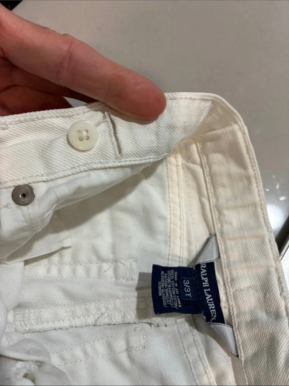 Ralph Lauren White Cotton Shorts with Polo Pony Embroidery Size 3T